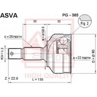 PG-365 ASVA Шарнирный комплект, Привідний вал
