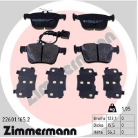 22601.165.2 ZIMMERMANN Комплект гальмівних колодок дисковий гальм