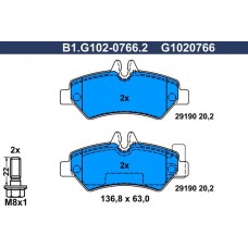 B1.G102-0766.2 GALFER КомплеК т гальмівних колодок, дискове гальмо