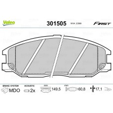 301505 VALEO КомплеК т гальмівних колодок, дискове гальмо