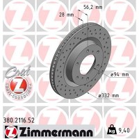 380.2116.52 ZIMMERMANN Гальмівний диск