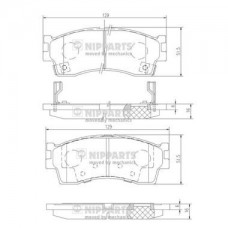 J3600308 NIPPARTS Комплект гальмівних колодок дисковий гальм