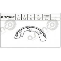 K3796F ASIMCO Комплект гальмівних колодок