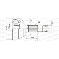 CVJ5458.10 OPEN PARTS Шарнирный комплект, Привідний вал