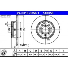 24.0310-0356.1 ATE Гальмівний диск