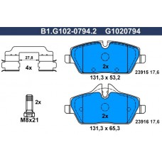 B1.G102-0794.2 GALFER КомплеК т гальмівних колодок, дискове гальмо