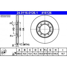 24.0116-0126.1 ATE Гальмівний диск