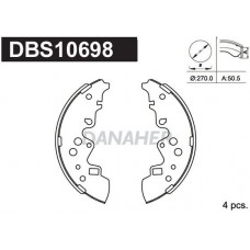 DBS10698 DANAHER Комплект гальмівних колодок