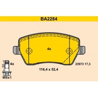 BA2284 BARUM Комплект гальмівних колодок дисковий гальм