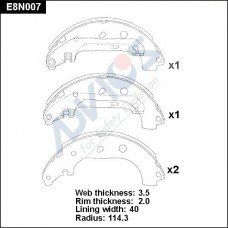 E8N007 ADVICS Комплект гальмівних колодок