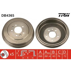 DB4365 TRW Гальмівний барабан