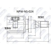 NPW-NS-024 NTY Шарнирный комплект, Привідний вал