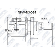 NPW-NS-024 NTY Шарнирный комплект, Привідний вал