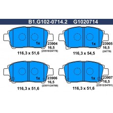B1.G102-0714.2 GALFER Комплект гальмівних колодок дисковий гальм