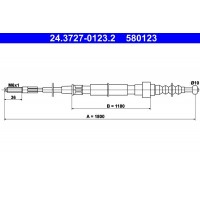 24.3727-0123.2 ATE Тросик, cтояночный тормоз