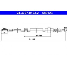 24.3727-0123.2 ATE Тросик, cтояночный тормоз