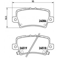 P 28 038 BREMBO Комплект гальмівних колодок дисковий гальм