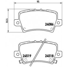 P 28 038 BREMBO Комплект гальмівних колодок дисковий гальм