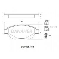 DBP1653-03 DANAHER Комплект гальмівних колодок дисковий гальм