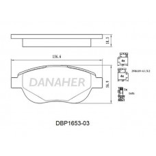 DBP1653-03 DANAHER Комплект гальмівних колодок дисковий гальм