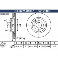 B1.G221-0106.1 GALFER Гальмівний диск
