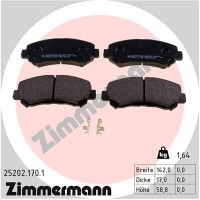 25202.170.1 ZIMMERMANN Комплект гальмівних колодок дисковий гальм