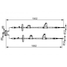1 987 482 562 BOSCH Тросик, cтояночный тормоз