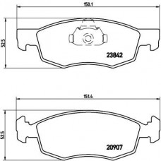 P 23 118 BREMBO Комплект гальмівних колодок дисковий гальм
