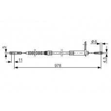1 987 477 900 BOSCH Тросик, cтояночный тормоз