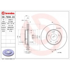 09.7939.24 BREMBO Гальмівний диск