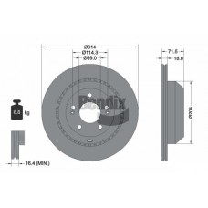 BDS2182 BENDIX Braking Гальмівний диск