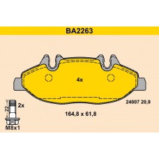 BA2263 BARUM Комплект гальмівних колодок дисковий гальм
