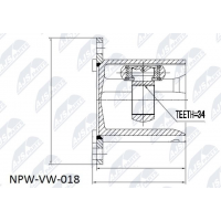 NPW-VW-018 NTY Шарнирный комплект, Привідний вал