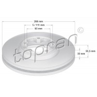 305 047 TOPRAN Гальмівний диск
