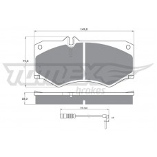 TX 10-202 TOMEX Brakes Комплект гальмівних колодок дисковий гальм