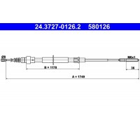 24.3727-0126.2 ATE Тросик, cтояночный тормоз