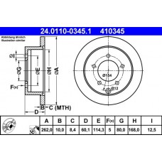 24.0110-0345.1 ATE Гальмівний диск