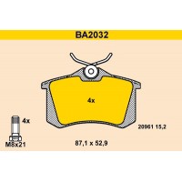 BA2032 BARUM Комплект гальмівних колодок дисковий гальм
