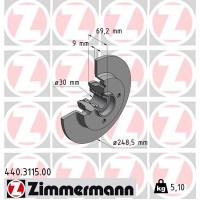 440.3115.00 ZIMMERMANN Гальмівний диск