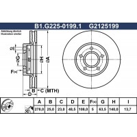 B1.G225-0199.1 GALFER Гальмівний диск