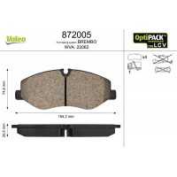 872005 VALEO Комплект гальмівних колодок дисковий гальм