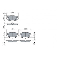 0 986 424 863 BOSCH Комплект гальмівних колодок дисковий гальм