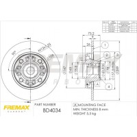 BD-4034-KT FREMAX Гальмівний диск