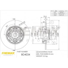 BD-4034-KT FREMAX Гальмівний диск