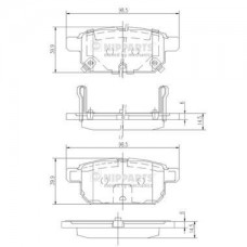 N3618002 NIPPARTS Комплект гальмівних колодок дисковий гальм