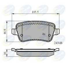 CBP01630 COMLINE Комплект гальмівних колодок дисковий гальм