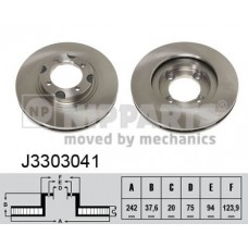 J3303041 NIPPARTS Гальмівний диск