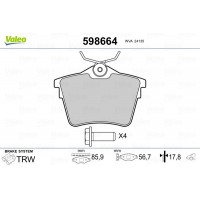 598664 VALEO VALEO PEUGEOT Гальмівні колодки дискові 407 04- задн.