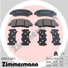 20949.160.1 ZIMMERMANN Комплект гальмівних колодок дисковий гальм