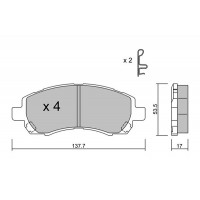 BPSB-1001 AISIN Комплект гальмівних колодок дисковий гальм
